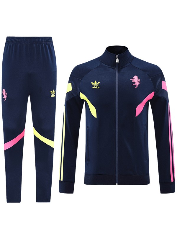 Juventus jacket football sportswear blue navy tracksuit full zipper suit men's training kit outdoor soccer coat 2024-2025