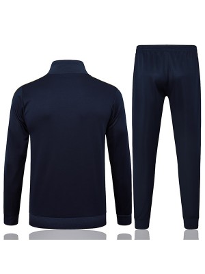 Juventus veste de football survêtement de sport fermeture éclair complète uniforme pour hommes kit d'entraînement bleu marine manteau de football extérieur 2025-2026