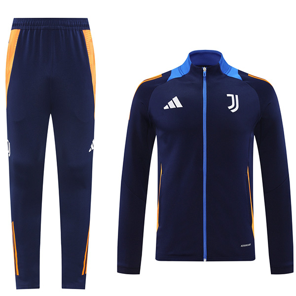 Juventus jacket football sportswear tracksuit full zipper men's training navy kit outdoor soccer coat 2024-2025