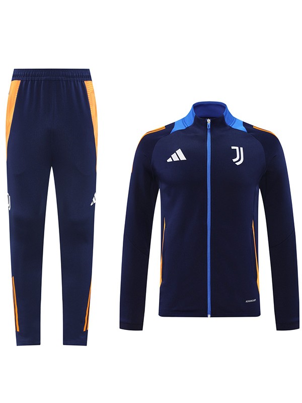 Juventus jacket football sportswear tracksuit full zipper men's training navy kit outdoor soccer coat 2024-2025