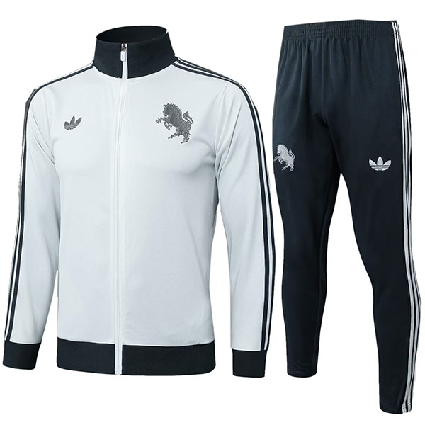 Juventus jacket football sportswear tracksuit full zipper men's white black training kit outdoor soccer coat 2024-2025