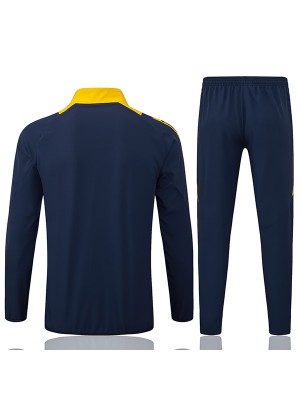 Juventus veste de football survêtement de sport fermeture éclair bleu marine uniforme kit d'entraînement pour hommes manteau de football extérieur 2024-2025