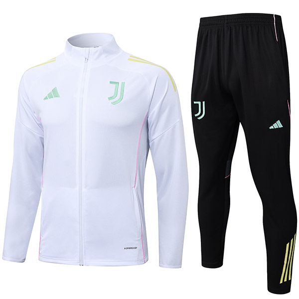 Juventus veste de football survêtement de sport fermeture éclair uniforme blanc kit d'entraînement pour hommes manteau de football extérieur 2025-2026