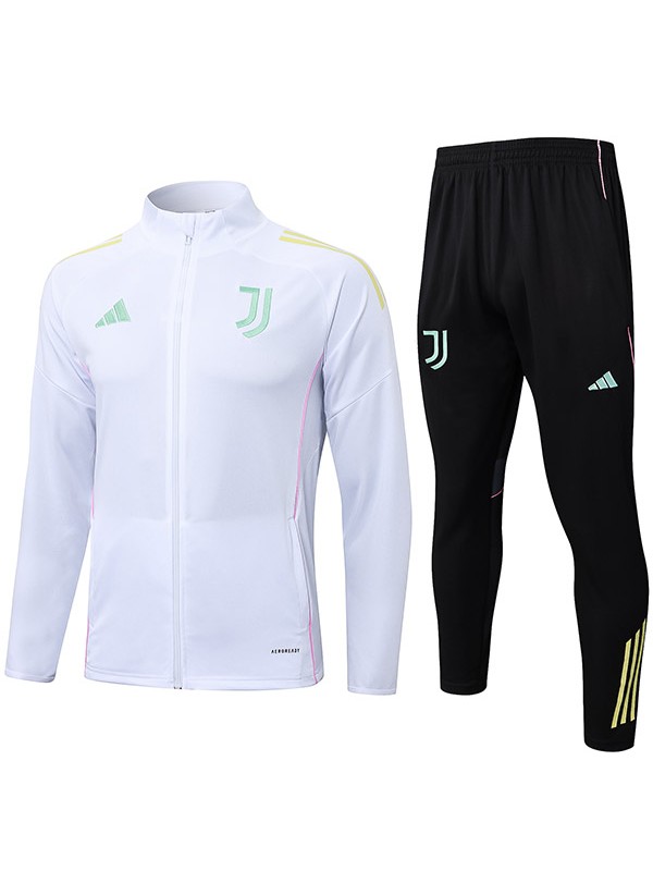 Juventus veste de football survêtement de sport fermeture éclair uniforme blanc kit d'entraînement pour hommes manteau de football extérieur 2025-2026