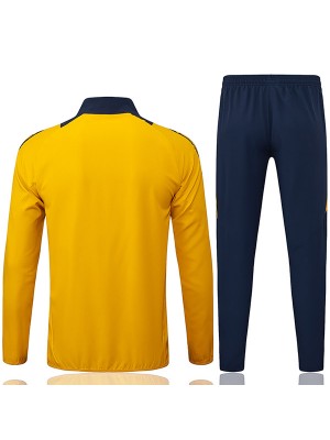 Juventus veste de football survêtement tenue de sport uniforme jaune zippé tenue d'entraînement homme manteau de football extérieur 2024-2025