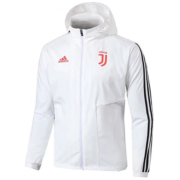 Juventus veste coupe-vent à capuche survêtement de football vêtements de sport blanc fermeture éclair complète uniforme kit d'entraînement pour hommes manteau de football en plein air 2024-2025