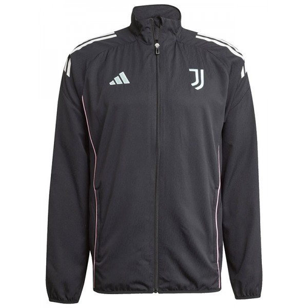 Juventus veste à capuche survêtement de football vêtements de sport fermeture éclair noire uniforme kit d'entraînement pour hommes manteau de football en plein air 2025-2026