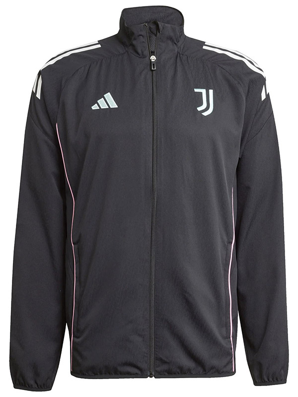Juventus veste à capuche survêtement de football vêtements de sport fermeture éclair noire uniforme kit d'entraînement pour hommes manteau de football en plein air 2025-2026
