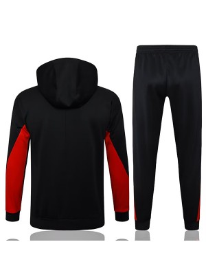Liverpool veste à capuche noir football sportswear survêtement fermeture éclair complète kit d'entraînement pour hommes uniforme extérieur manteau de football 2024-2025
