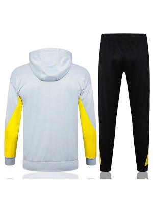 Liverpool veste à capuche gris clair vêtements de sport de football survêtement fermeture éclair complète kit d'entraînement pour hommes uniforme extérieur manteau de football 2024-2025