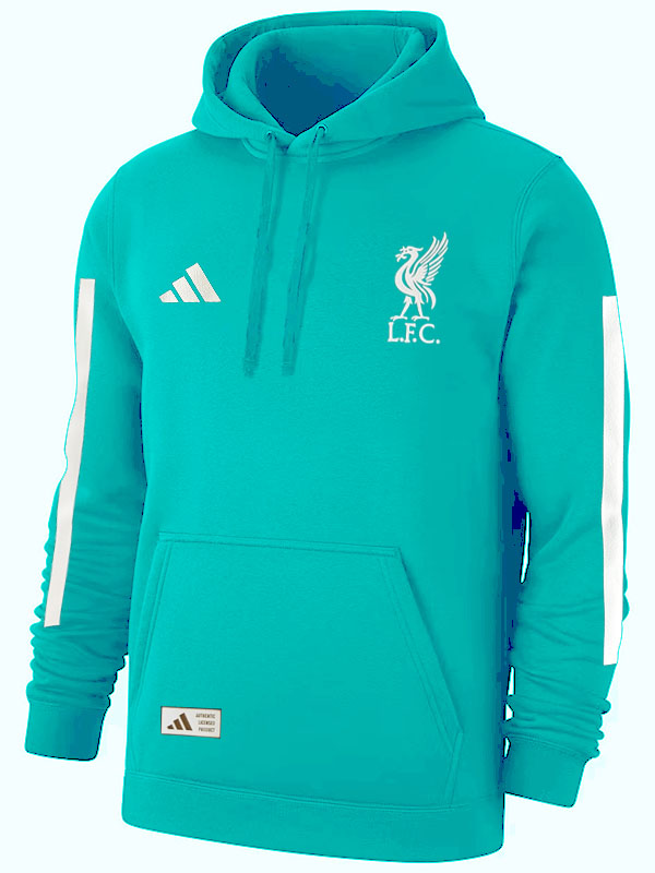 Liverpool veste capuche survêtement manteau d'entraînement bleu sarcelle pour homme 2025-2026
