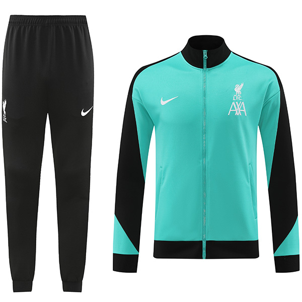 Liverpool jacket football sportswear tracksuit long zipper uniform men's training green kit outdoor soccer coat 2024-2025