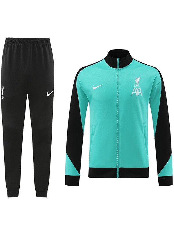 Liverpool jacket football sportswear tracksuit long zipper uniform men's training green kit outdoor soccer coat 2024-2025