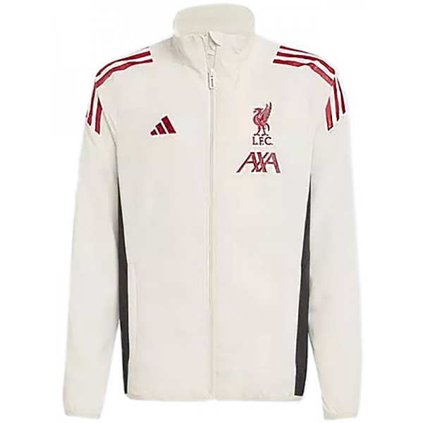 Liverpool veste coupe-vent survêtement blanc à fermeture éclair d'entraînement homme 2025-2026