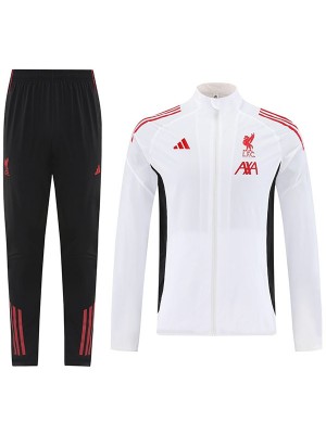 Liverpool veste coupe-vent survêtement blanc à fermeture éclair d'entraînement homme 2025-2026