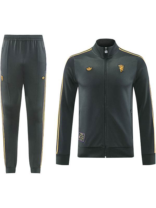 Manchester united veste survêtement grise tenue d'entraînement homme 2025-2026