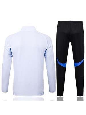 Manchester United veste de football survêtement de sport fermeture éclair complète blanc noir uniforme kit d'entraînement pour hommes manteau de football extérieur 2025-2026