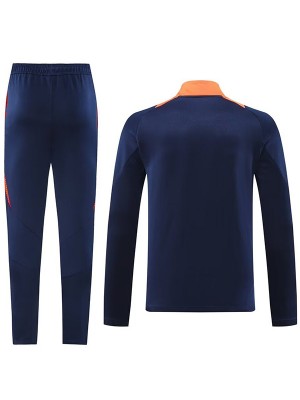 Manchester united  jacket football sportswear tracksuit full zipper men's training navy kit outdoor soccer coat 2024-2025