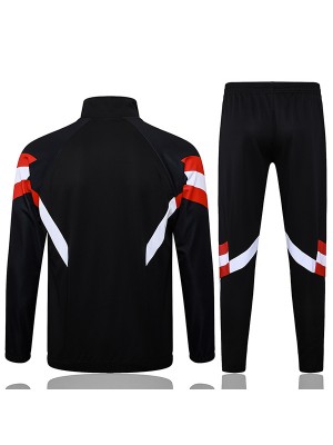 Manchester united jacket football sportswear tracksuit long zipper uniform men's training black kit outdoor soccer coat 2024-2025