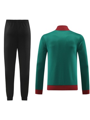 Mexico veste de sport de football survêtement fermeture éclair complète kit d'entraînement vert pour hommes manteau de football en plein air 2024-2025