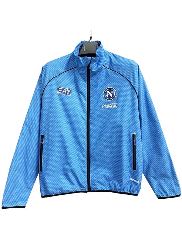 Napoli veste coupe-vent de football survêtement de sport uniforme bleu à fermeture éclair complète kit d'entraînement pour hommes manteau de football en plein air 2025-2026