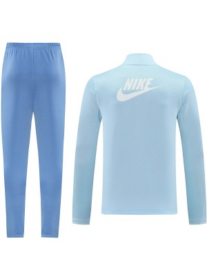 Nik veste de football vêtements de sport survêtement fermeture éclair complète kit d'entraînement bleu ciel pour hommes manteau de football en plein air 2024-2025