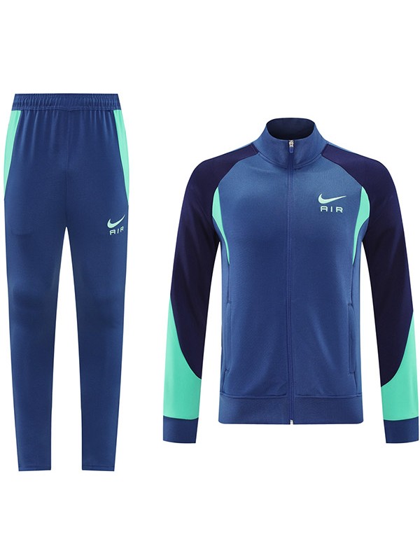 Nik veste de football vêtements de sport survêtement fermeture éclair complète kit d'entraînement bleu ciel pour hommes manteau de football en plein air 2025-2026