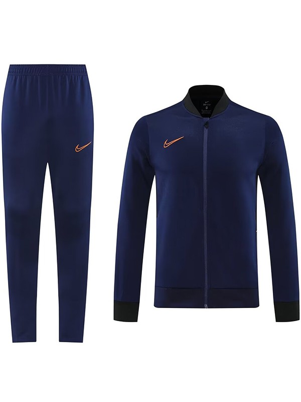 NK veste de survêtement de football uniforme bleu marine avec fermeture éclair intégrale ensemble d'entraînement pour homme veste de football d'extérieur 2025-2026