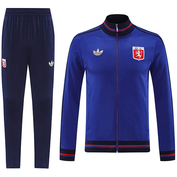 Olympique Lyonnais veste de survêtement bleue tenue d'entraînement homme 2025-2026