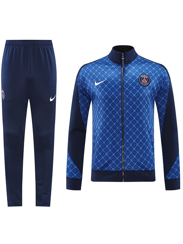 Paris saint-germain jacket football sportswear blue navy tracksuit full zipper men's training kit outdoor soccer coat 2024-2025