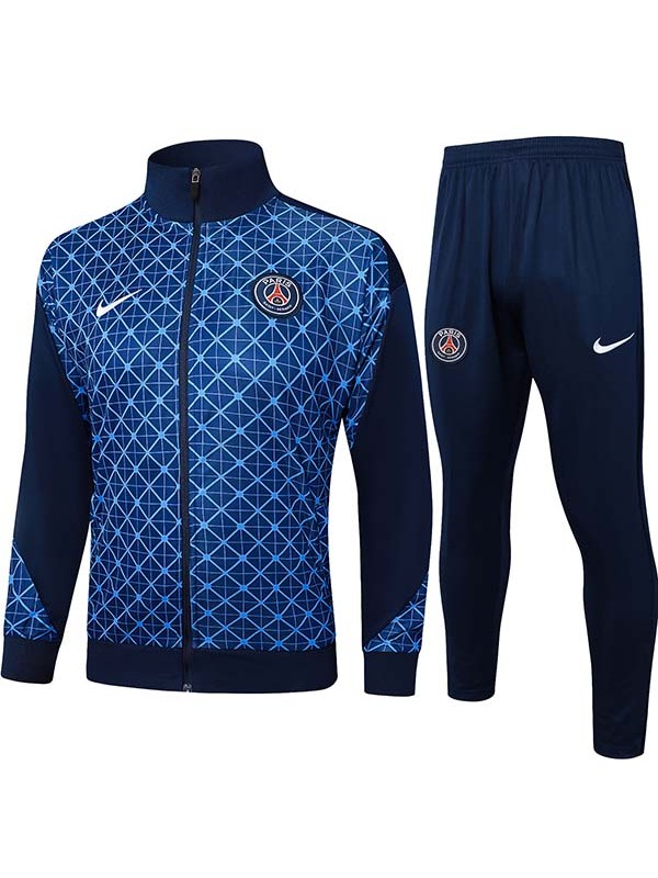 Paris saint-germain veste de football survêtement de sport bleu foncé fermeture éclair complète kit d'entraînement pour hommes manteau de football extérieur abricot 2025-2026