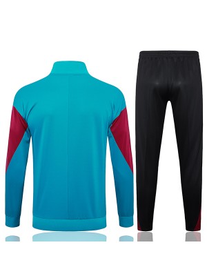 Paris saint-germain jacket football sportswear tracksuit full zipper men's training acid blue kit outdoor soccer coat 2024-2025