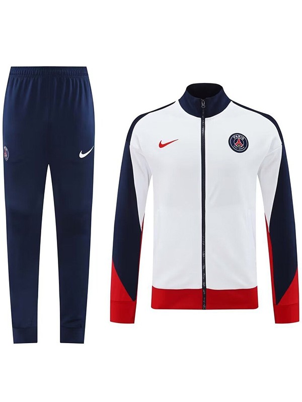 Paris saint-germain jacket football kit sportswear tracksuit white long zipper training uniform outdoor suit soccer coat 2024-2025