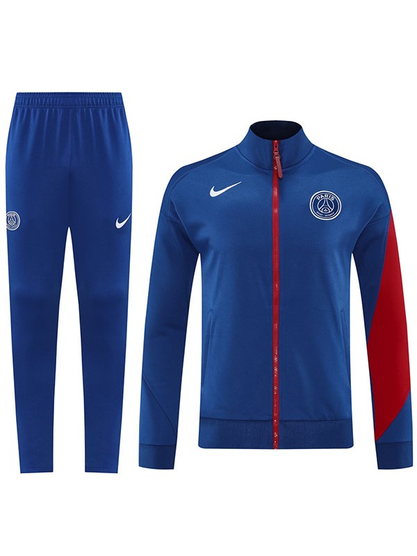 Paris saint-germain veste de football survêtement de sport fermeture éclair complète uniforme pour homme kit d'entraînement bleu marine et rouge, manteau de football extérieur 2025-2026