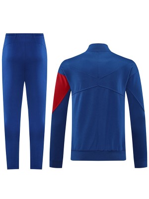 Paris saint-germain veste de football survêtement de sport fermeture éclair complète uniforme pour homme kit d'entraînement bleu marine et rouge, manteau de football extérieur 2025-2026