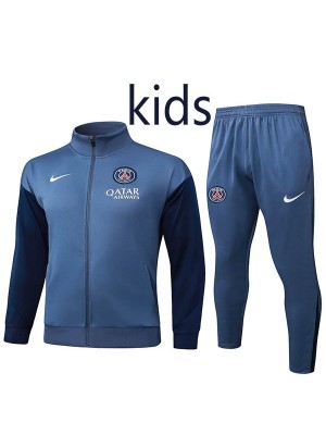 Paris saint-germain veste survêtement indigo tenue enfant uniforme junior mini-tenue d'entraînement 2025-2026