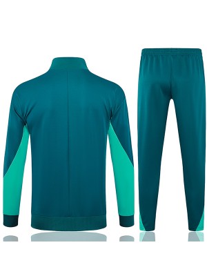 Portugal jacket football sportswear tracksuit full zipper men's green training kit outdoor soccer coat 2024-2025