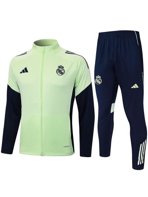Real Madrid veste de football survêtement de sport fermeture éclair complète uniforme pour homme kit d'entraînement vert manteau de football extérieur 2025-2026