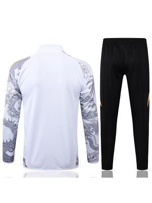 Real madrid jacket football sportswear tracksuit full zipper men's training kit white black outdoor soccer coat 2024-2025
