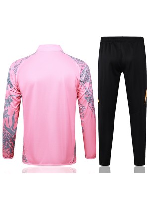 Real madrid jacket football sportswear tracksuit full zipper men's training pink dragon kit outdoor soccer coat 2024-2025