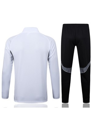 Real madrid veste de football sportswear survêtement fermeture Éclair complète homme blanc noir kit d'entraînement extérieur football manteau 2025-2026