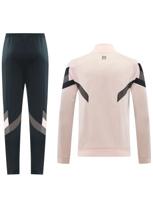 Real madrid veste de football vêtements de sport survêtement fermeture éclair complète costume homme formation rose clair noir kit extérieur football manteau 2024-2025