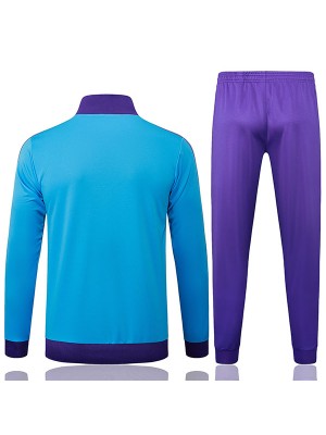 Real madrid  veste de football survêtement de sport fermeture éclair complète uniforme pour homme bleu violet kit d'entraînement manteau de football extérieur 2025-2026