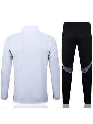 Real Madrid veste de football survêtement de sport blanc noir fermeture éclair complète uniforme kit d'entraînement pour hommes manteau de football extérieur 2025-2026