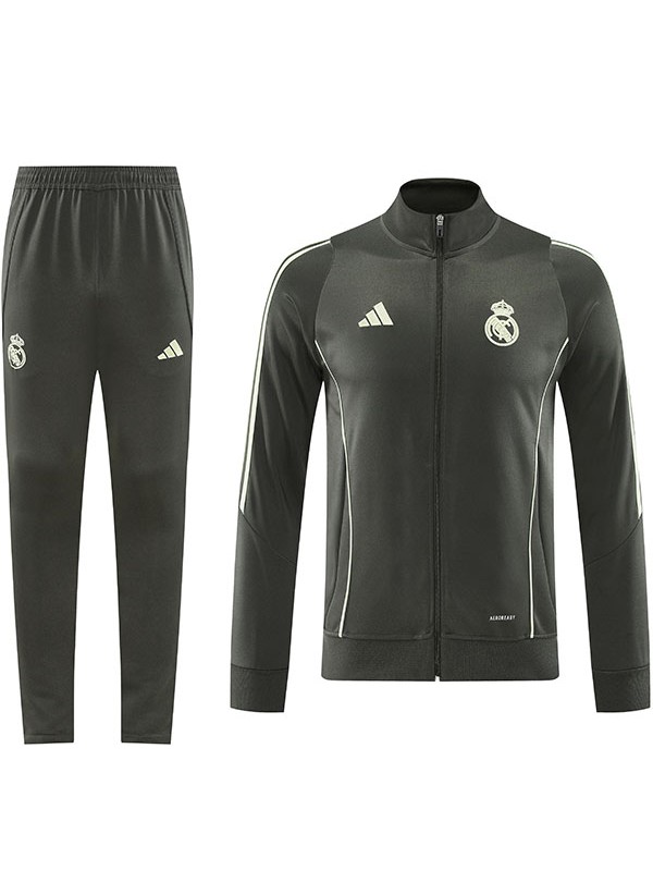 Real madrid veste survêtement gris tenue d'entraînement homme 2025-2026