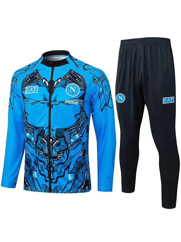 SSC Napoli veste football sportswear survêtement fermeture éclair complète manteau de football extérieur kit d'entraînement or homme 2025-2026