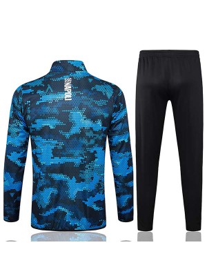 SSC napoli veste vêtements de sport de football survêtement fermeture éclair complète kit d'entraînement de la marine pour hommes manteau de football en plein air 2024-2025