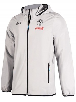 SSC napoli veste coupe-vent gris clair survêtement homme manteau d'entraînement 2025-2026