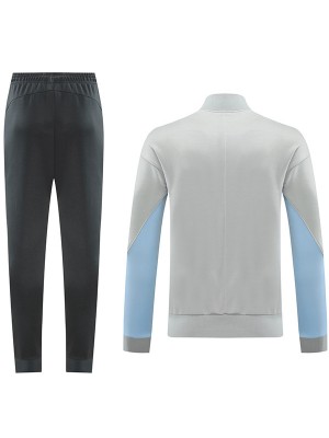 Tottenham Hotspur veste de football vêtements de sport gris noir survêtement fermeture éclair complète kit d'entraînement pour hommes manteau de football en plein air 2024-2025
