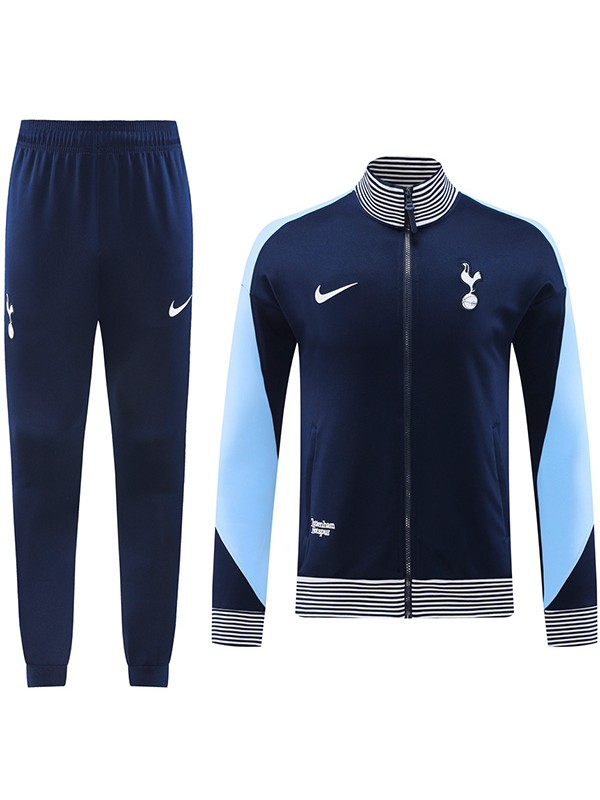 Tottenham Hotspur jacket football sportswear tracksuit full zipper men's training kit navy outdoor uniform soccer coat 2024-2025